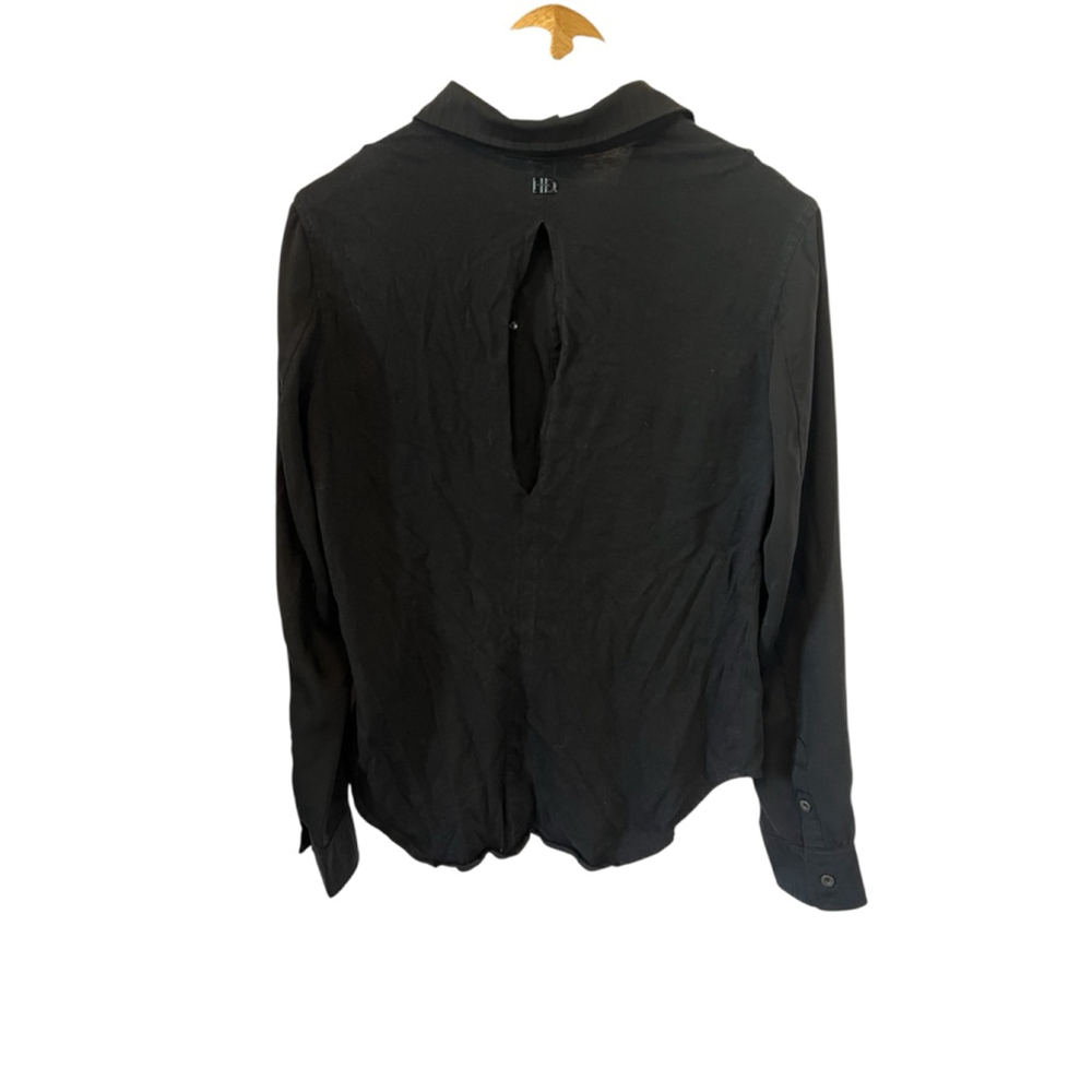 HARLEY DAVIDSON Top Women’s Medium Black Button Up Semi Sheer Shirt M - Picture 4 of 9